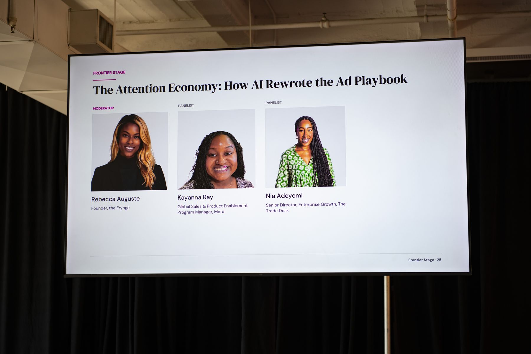 Moment from the 'The Attention Economy' session on the Frontier stage
