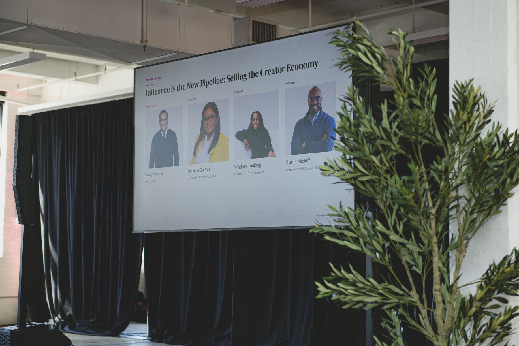 Moment from the 'Influence Is the New Pipeline' session on the Frontier stage