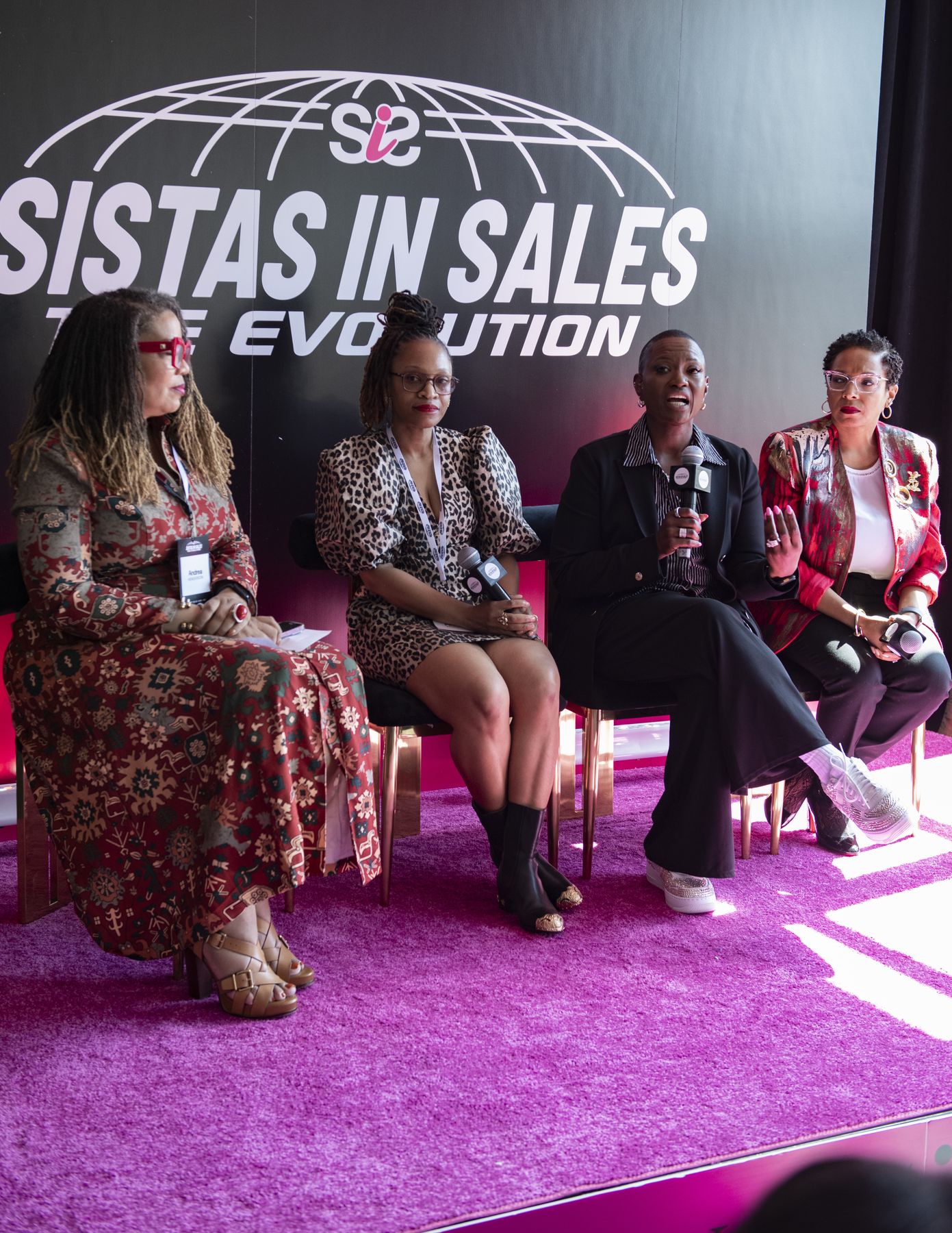 Speakers on the Build stage during 'Hired, Promoted, Reinvented'