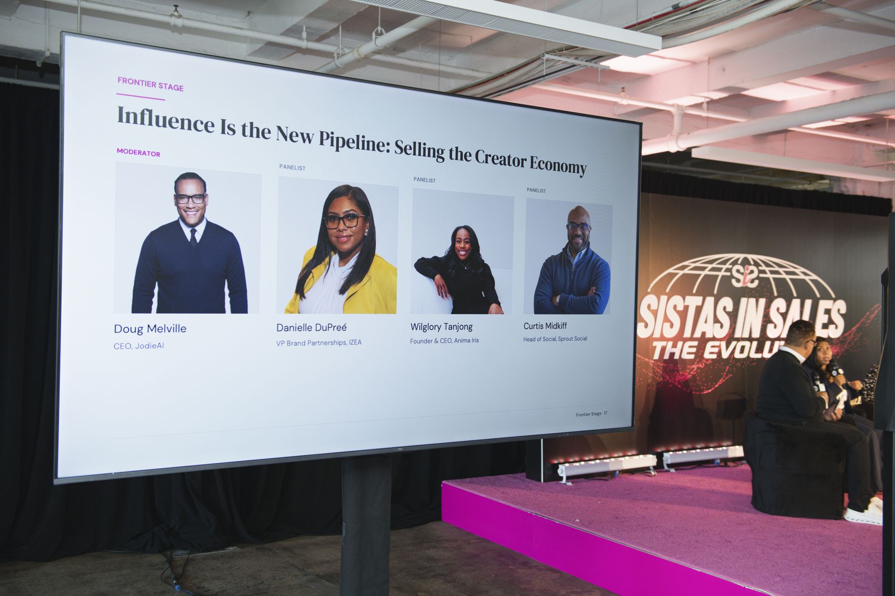 Moment from the 'Influence Is the New Pipeline' session on the Frontier stage