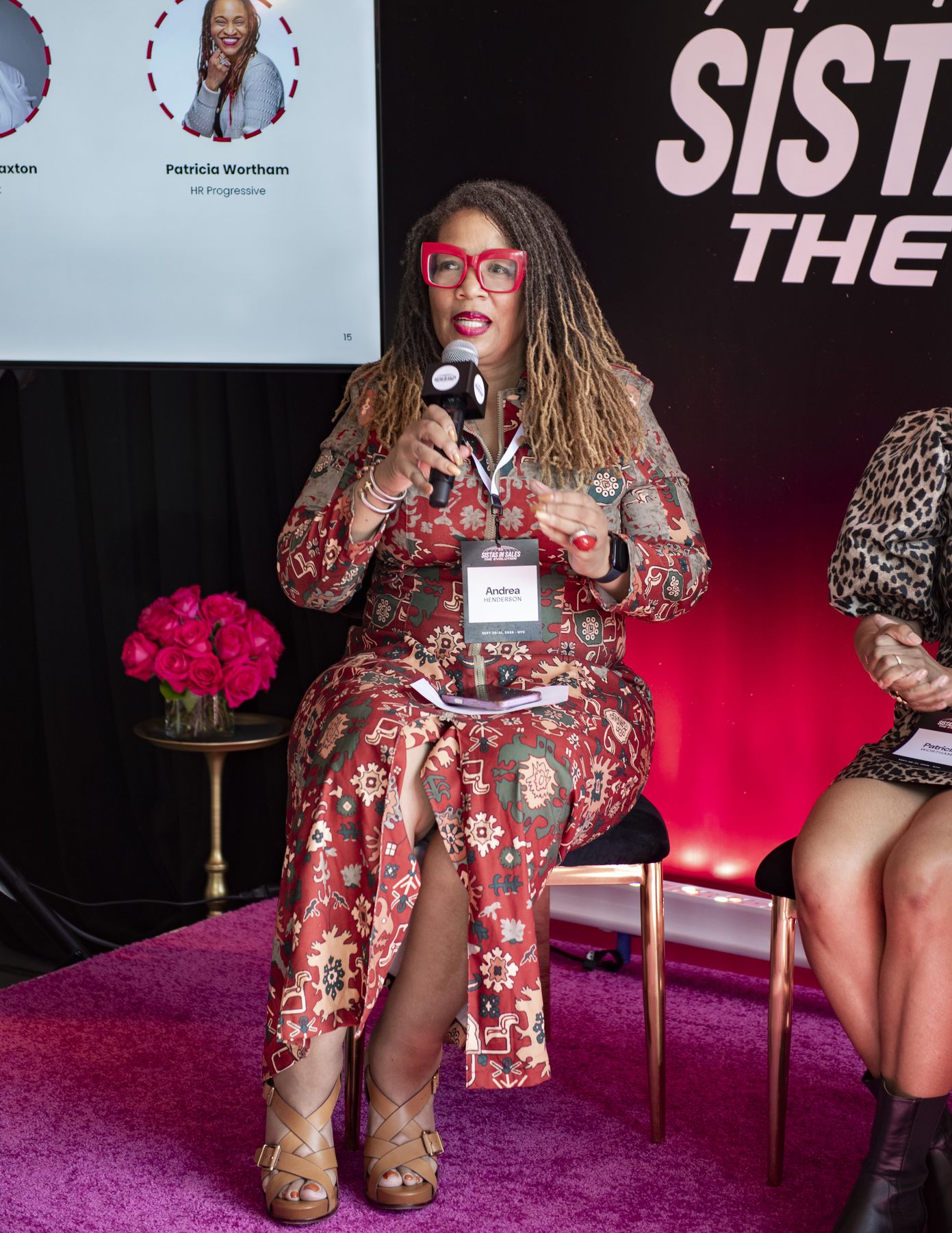 Moment from the 'Hired, Promoted, Reinvented' session on the Build stage