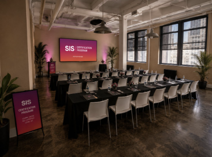 SIS Academy classroom set for a hands-on masterclass