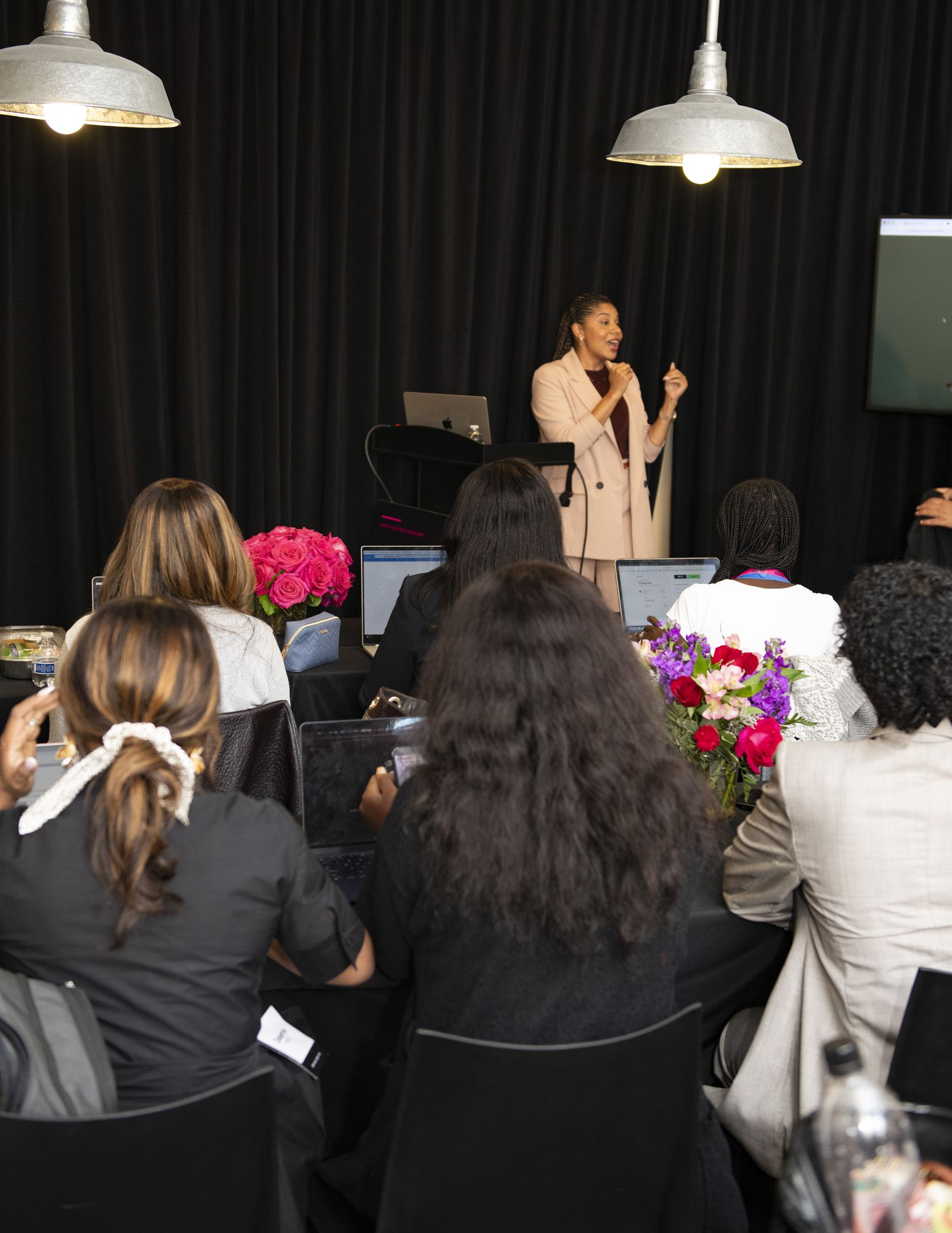 Attendees following along during an SIS Academy session
